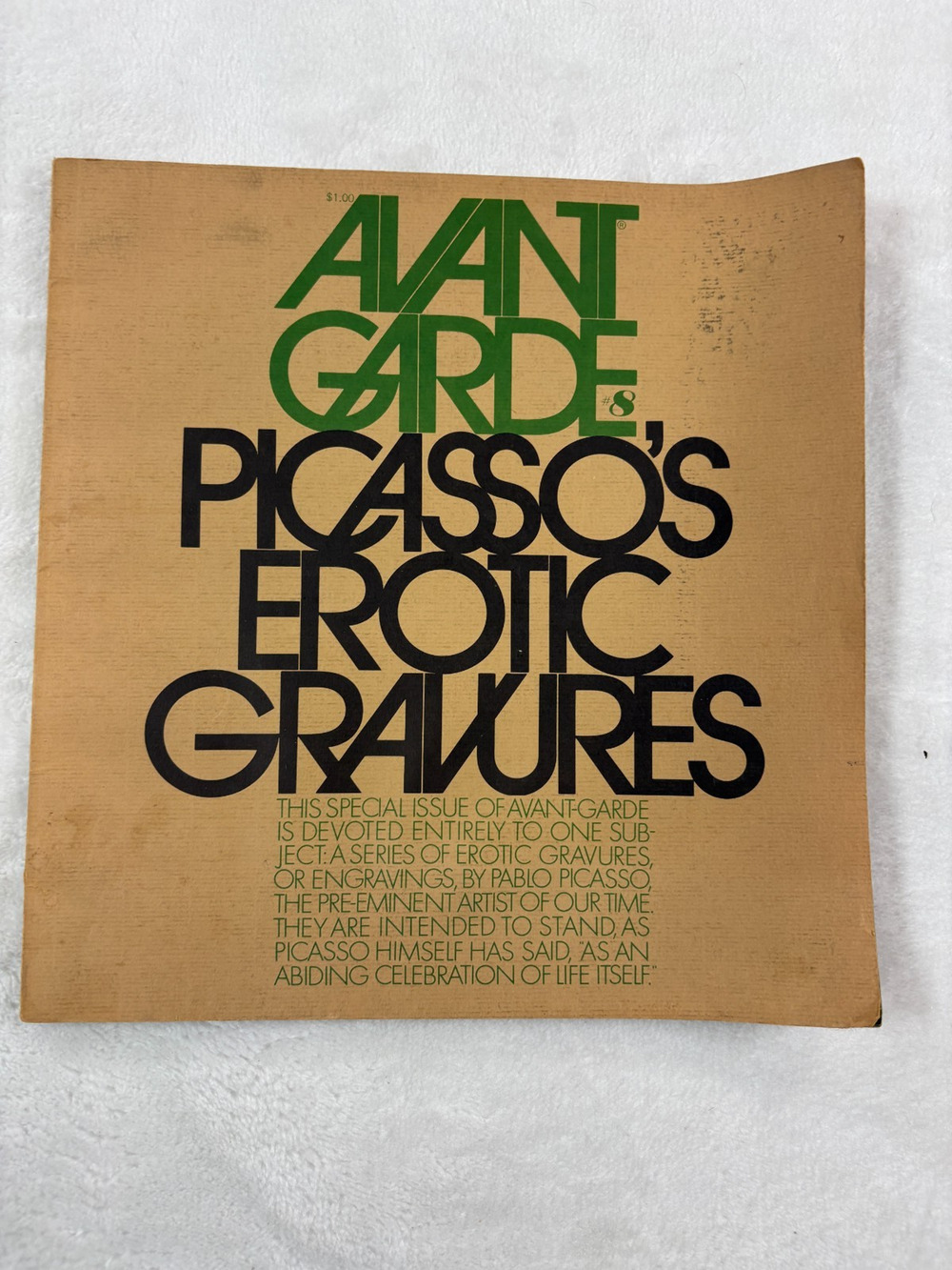 Vtg Avant Garde Magazine #8 Picasso Erotic Gravures 1969 Herb Lubalin Design